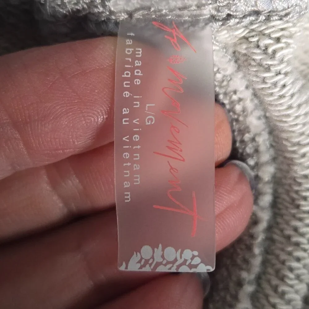 NWT Free People Feeling Wavey Short - L Heather Grey/Purple